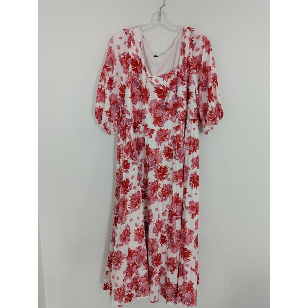 Shein Women's Floral Maxi Dress Pink Red Size 2XL Bohemian Feminine